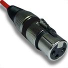 Conector xlr plug de linha femea 3 polos metal niquelado preto cannon painel reforçado profissional