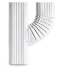 Conector Y vertical Gutter Downspout 2x3 VYH branco de alto brilho