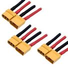 Conector ZHOFONET XT90 Pigtail com fio de silicone 10AWG de 5 cm, 3 pares