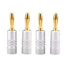 Conectores Banana De 4mm Em Cobre Banhado a Ouro, 4 Peças, Para Alto-falantes, Compatíveis Com