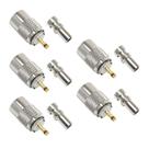 Conectores coaxiais, adaptador RF, solda macho UHF PL259, pacote com 5