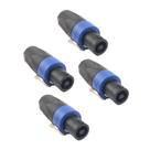 Conectores de adaptador de alto-falante Devinal de 4 pólos SpeakOn, pacote com 4
