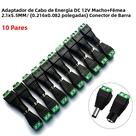 Conectores De Alimentação Macho E Fêmea 12V DC 2.1mm X 5.5mm Adaptador Para Câmeras CCTV E LEDs Conectores De Alimentação Macho E Fêmea 12V DC 2.1mm X 5.5mm Adaptador Para Câmeras CCTV E LEDs