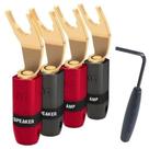 Conectores de cabo de alto-falante AudioQuest SureGrip 300 Gold Set 4