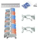 Conectores de fio GUETNEU KV4210G 2 em 10 saídas com trilho DIN, 3 unidades