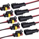 Conectores Impermeáveis de 2 Pinos 16 AWG (Kit com 5) - para Carro, Caminhão e Barco