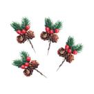 Cones De Pinheiro Vermelhos E Frutas Vermelhas 12 Peças Decoração Artificial Para Árvore De Natal