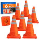 Cones de segurança de trânsito TENKAIWICK de 18 polegadas com coleiras refletivas (pacote com 6) Cones de segurança de trânsito TENKAIWICK de 18 polegadas com coleiras refletivas (pacote com 6)