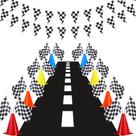 Cones de Trânsito e Bandeiras de Corrida Skylety - Kit para Festas Cones de Trânsito e Bandeiras de Corrida Skylety - Kit para Festas
