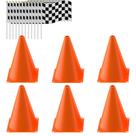 Cones de trânsito RECER com bandeiras quadriculadas de corrida (18 unidades)