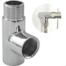 Conexão Adaptador Junção União T Metal Cromado Desviador ½ Polegada Para Caixa Acoplada Ducha Torneira Rosca Saída Femea Conector Hidraulico BSP