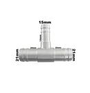 Conexão T Aluminio Redução 20x14x20mm Adaptação Universal