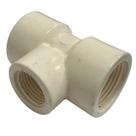 Conexao Tee Reducao Pvc Branco 3/4" X 1/2" Rosca/ Rosca - Krona Conexao Tee Reducao Pvc Branco 3/4" X 1/2" Rosca/ Rosca - Krona