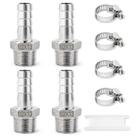 Conexões de mangueira Josaton Stainless Steel 1/2 NPT x 1/2 Barb