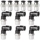 Conexões de tubo TAILONZ PNEUMATIC Cotovelo e Reto de 6 mm x 1/4"