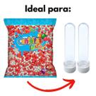 Confeito Comestível Açucarado Sprinkles Branco e Vermelho
