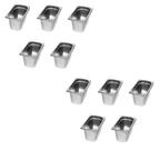 CONJ 10 CUBAS Gastronômicas Em INOX GN 1/4x150 mm 3,6 Litros Sem TAMPAS ZAHAV