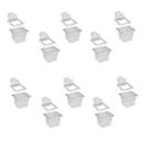 CONJ 10 CUBAS Gastronômicas Em POLICARBONATO GN 1/6X100 mm 1,5 Litros + 10 TAMPAS 1/6 Em POLI Com FLIP, DOBRADIÇA e ABERTURA Para COLHERES e CONCHAS C