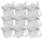 CONJ 10 CUBAS Gastronômicas Em POLICARBONATO GN 1/6X100 mm 1,5 Litros + 10 TAMPAS Em POLI Com ABERTURA + 10 CONCHAS Em POLI CAMBRO