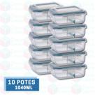 Conj 10 Pote Hermético c/ Divisória 1040ML p/ Airfryer Forno