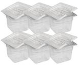 CONJ 12 CUBAS Gastronômicas Em POLICARBONATO GN 1/6X100 mm 1,5 Litros + 12 TAMPAS 1/6 Em POLI Com ABERTURA Para COLHER CAMBRO