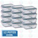 Conj 12 Pote Hermético c/ Divisória 1040ML p/ Airfryer Forno