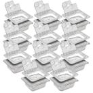 CONJ 13 CUBAS Gastronômicas Em POLICARBOBNATO GN 1/6X65 mm 900 ml + 13 TAMPAS 1/6 Em POLI Com FLIP, DOBRADIÇA e ABERTURA Para COLHER e CONCHA CAMBRO