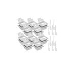 CONJ 16 CUBAS Em POLICARBONATO GN 1/6X65 mm 1 Litro + 16 TAMPAS Em POLI Com FLIP, ABERTURA e DOBRADIÇA + 16 COLHER Em POLI 20,5 cm Originais CAMBRO