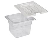 Conj 18 Cuba Gastronômica Policarbonato GN 1/6X100 mm 1,5 Litros Com TAMPA Poli 1/6 Com Abertura Para Colher e Concha