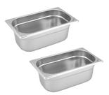 CONJ 2 CUBAS Gastronômicas Em INOX GN 1/3X150 mm 5,4 Litros Sem TAMPA ZAHAV