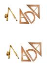 CONJ 2 Kits Geométricos do Professor Mdf Com 2 Compasso Para Quadro Branco, 2 Esquadro 30/60 Graus, 2 Esquadro 45 Graus e 2 Transferidor 180 Graus