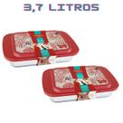 Conj 2 Lasanheira 3,7L Retangular Vidro C/Tampa Marinex Conj 2 Lasanheira 3,7L Retangular Vidro C/Tampa Marinex