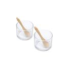 Conj 2 molheiras de vidro c/2 colheres de bambu