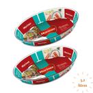 Conj 2 Travessa Oval Vidro 3,2L Nadir Forno Freezer Almoço Conj 2 Travessa Oval Vidro 3,2L Nadir Forno Freezer Almoço