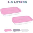 Conj 2 Travessa Retangular Vidro 1,6L Forno Freezer C/Tampa Conj 2 Travessa Retangular Vidro 1,6L Forno Freezer C/Tampa