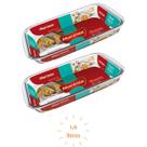 Conj 2 Travessa Retangular Vidro 1,6L Forno Freezer Nadir