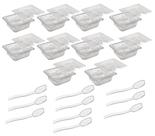 CONJ 20 CUBAS Gastronômicas Em POLICARBONATO GN 1/6X65 mm 900 ml + 20 TAMPAS 1/6 Em POLI Com ABERTURA CAMBRO + 20 COLHER 21 cm SB