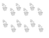 CONJ 20 CUBAS Gastronômicas POLI 1/6X100mm 1,5L + 20 TAMPAS FLIP DOBRADIÇA e ABERTURA Para COLHER CAMBRO