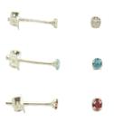 Conj. 3 Brinco Zirconia Redondo Prata Legitima 925