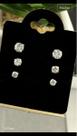 Conj. 3 Brincos Prata Maciça 925 Com Zirconia