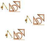 CONJ 3 Kits Geométricos do Professor Mdf Com 3 Régua 60 cm, 3 Compasso Para Quadro Branco, 3 Esquadro 30/60 Graus, 3 Esquadro 45 Graus e 3 Transferido