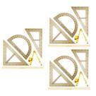 Conj 3 Kits Geométricos do Professor Mdf Com 3 Réguas 1 Metro, 3 Compassos Para Quadro Branco, 3 Esquadros 30/60º, 3 Esquadros 45º e 3 Transferidores