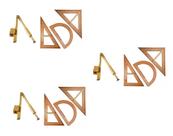 CONJ 3 Kits Geométricos do Professor Mdf/Pinus Com 3 Compasso Para Quadro Branco, 3 Esquadro 30/60 Graus, 3 Esquadro 45 Graus e 3 Transferidor 180 Gra