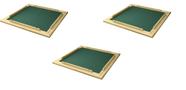 CONJ 3 Tabuleiros de Mesa Para DOMINÓ Com Feltro Verde 66x66 cm 7009 CONJ 3 Tabuleiros de Mesa Para DOMINÓ Com Feltro Verde 66x66 cm 7009