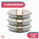 Conj 3 Travessas Refratário Com Tampa 1,6L Oval Vidro Conj 3 Travessas Refratário Com Tampa 1,6L Oval Vidro