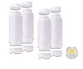 Conj 4 Bisnagas 710 ml (24 Oz) FIFO Bootle Canadá Original Bico NSF Com Válvula Removível AMARELA Para Molhos e Caldas de Consistência MÉDIA