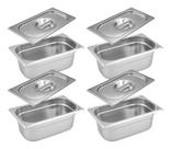 CONJ 4 CUBAS Gastronômicas Em INOX GN 1/3X150 mm 5,4 Litros + 4 TAMPAS 1/3 Em INOX Sem ABERTURA ZAHAV CONJ 4 CUBAS Gastronômicas Em INOX GN 1/3X150 mm 5,4 Litros + 4 TAMPAS 1/3 Em INOX Sem ABERTURA ZAHAV