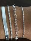 Conj. 4 Pulseiras Prata Legítima 925 Laminada Coração Elo Conj. 4 Pulseiras Prata Legítima 925 Laminada Coração Elo