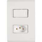 Conj. 4X2 - 1 interruptor simples 10A 250V~ + 1 tomada 2P+T 10A 250V