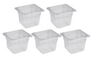 Conj 5 Cubas Gastron. Policarbonato Gn 1/6x100 Mm 1,5 Lts Conj 5 Cubas Gastron. Policarbonato Gn 1/6x100 Mm 1,5 Lts
